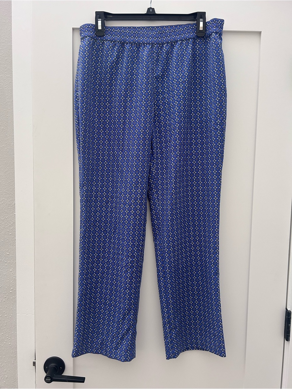 Talbots Blue Printed Elastic Waist Pants